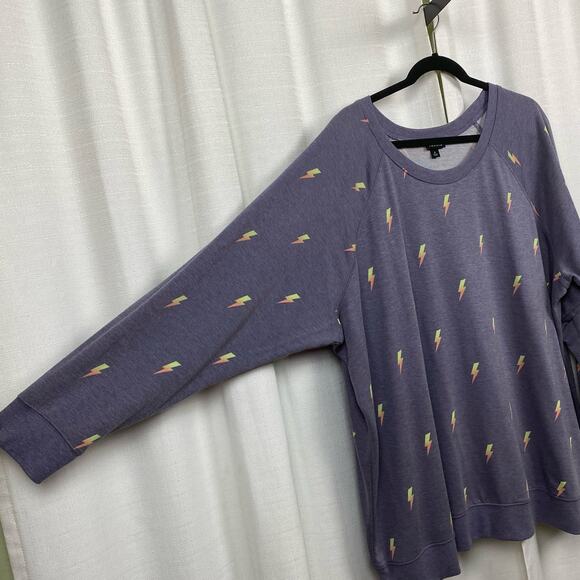 Torrid Purple Lightning Bolt Lightweight French Terry Sweatshirt Sz.4 - Picture 8 of 14